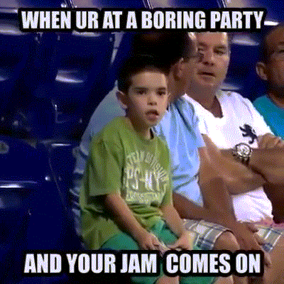 Boring Party Jam Comes On Kid