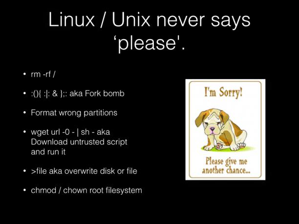 Linux / Unix Never
